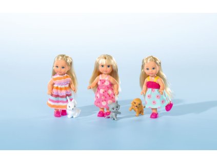 Bábika Evička sa zvieratkom, 3 druhy, 12DP