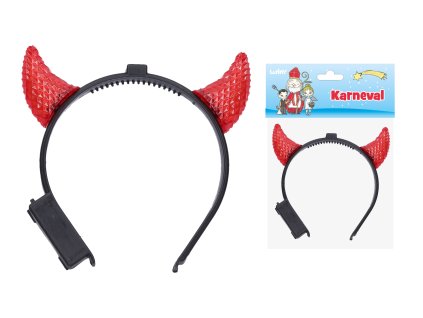 Rohy čertovské svítící (blikající) 15x15,5 cm