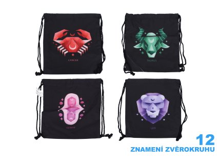 Pytlík na přezůvky černý 35,5x44 cm - Zodiac