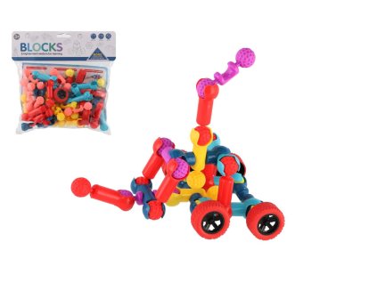 Stavebnice kostky plast 2 barvy v sáčku 24,5x23cm