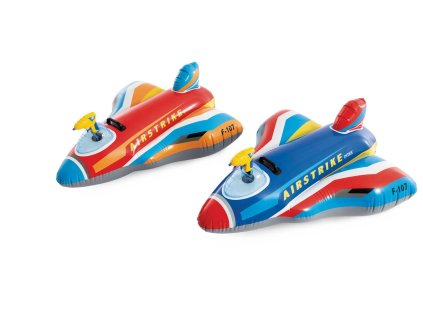 Lehátko letadlo/stíhačka nafukovací s úchytem a pistolí 117x104cm 2 barvy v krabici