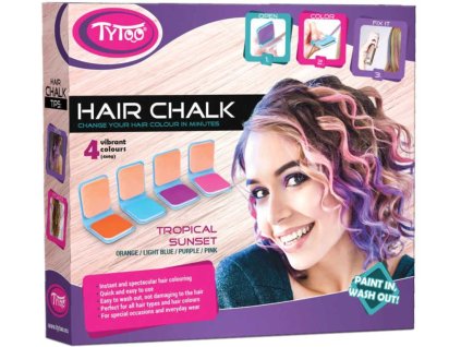 Křídy dětské na vlasy tropické barevné Tropical set 4ks v krabici