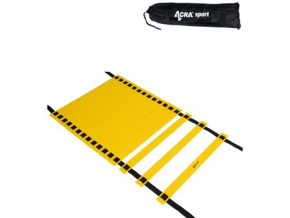 ACRA Žebřík na agility tréninkový 8m plastové příčky žluto-černý