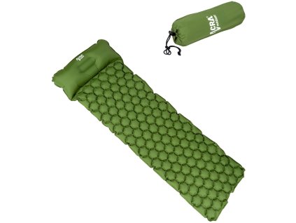 ACRA Karimatka nafukovací s polštářkem 190x55x5cm Zelená matrace
