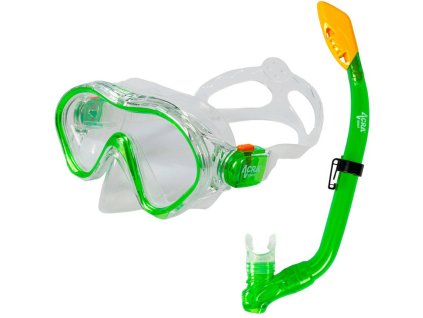 ACRA Šnorchlovací dětský set Maska Šnorchl 2v1 zelený