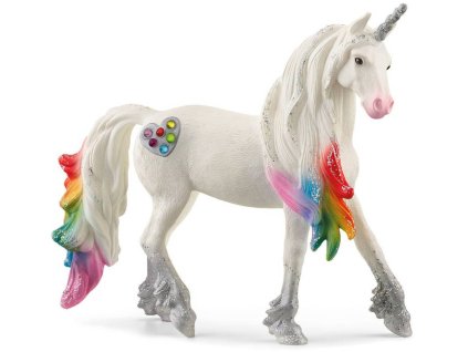 SCHLEICH Koník Bayala jednorožec hřebec srdíčkový duhový figurka ručně malovaná