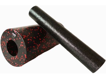 ACRA Masážní válec roller 2v1 červenočerný 33cm set 2ks