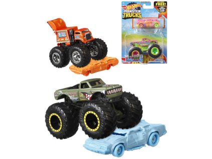 MATTEL HOT WHEELS Set auto Monster Trucks + angličák různé druhy kov