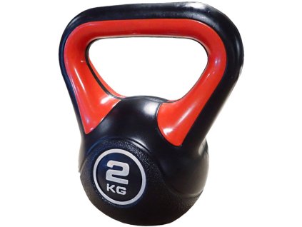 ACRA Činka kettlebell s cementovou náplní 2 kg černo-červená