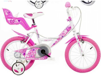 ACRA Dětské kolo Dino 16"s nosičem pro panenku dívčí 2 barvy
