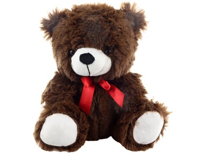 PLYŠ Medvěd tmavý 25cm s mašličkou *PLYŠOVÉ HRAČKY*