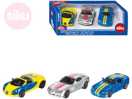 SIKU Super sportovní auto kovové set 3ks v krabici