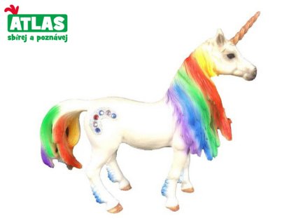 E - Figurka Jednorožec s duhovou hřívou 13 cm