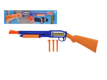 Pistole/Brokovnice na přísavky plast 48cm + 3 náboje na kartě