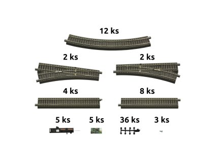 Roco Geoline Sada kolejí s podložím a příslušenstvím pro digitální startovací sady - 51250