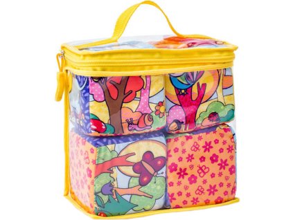 NINY Baby kostky textilní s aktivitami set 4ks v tašce na zip pro miminko