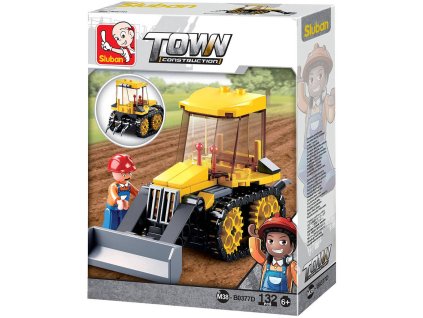 SLUBAN Town Buldozer malý 132 dílků + 1 figurka STAVEBNICE