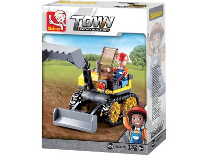 SLUBAN Town Bagr pásový malý 132 dílků + 1 figurka STAVEBNICE