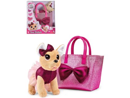 SIMBA Chi Chi Love Čivava Bow Fashion herní set pejsek plyšový v oblečku s taškou