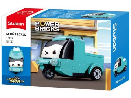 SLUBAN Power Bricks Náklaďák tyrkysový zpětný chod 47 dílků STAVEBNICE
