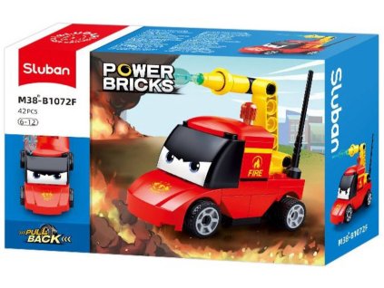 SLUBAN Power Bricks Auto hasiči s očima zpětný chod 42 dílků STAVEBNICE