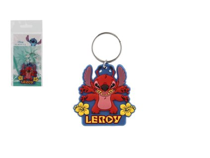 Přívěsek na klíče/Klíčenka Lilo & Stitch gumový červený 9cm v sáčku