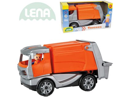 LENA Truckies popeláři 25cm set baby autíčko + panáček 01623 plast