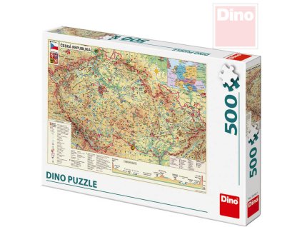 DINO Puzzle skládačka Mapa české republiky ČR 500 dílků 47x33cm