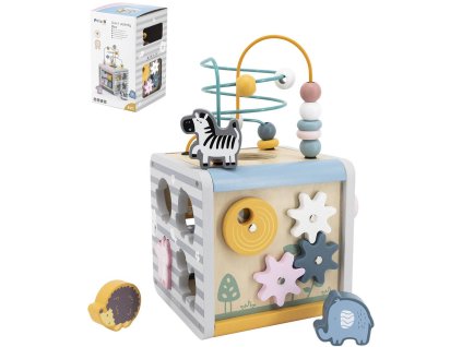 VIGA DŘEVO PolarB Box s baby aktivitami s labyrintem 5v1 *DŘEVĚNÉ HRAČKY*