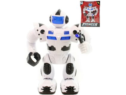 Robot bojový Pioneer chodící 23cm na baterie Světlo Zvuk