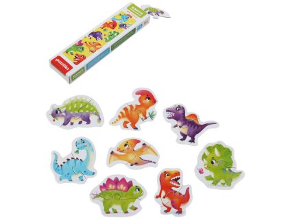 PUZZLIKA Baby puzzle skládačka Dinosauři 8x 2 dílky pro miminko