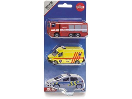 SIKU Autíčko záchranné složky set 3ks český design kov na kartě