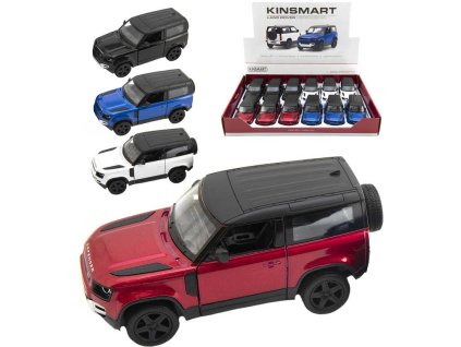KINSMART Auto model 1:36 Land Rover Defender 90 kov PB 13cm 4 barvy