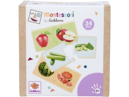 EICHHORN DŘEVO Montessori puzzle baby ovoce a zelenina dvojice