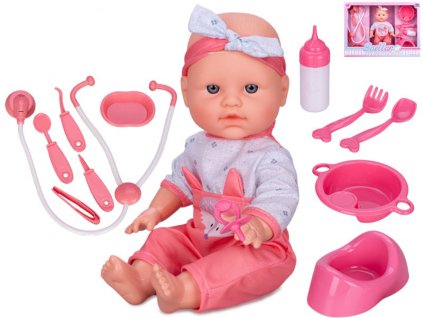 Panenka miminko čůrající set s lékařskými doplňky na baterie Zvuk