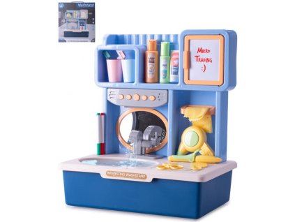 Umyvadlo modré s tekoucí vodou set s doplňky na baterie Světlo Zvuk