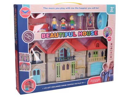 Set domeček 40cm s doplňky a efekty na baterie