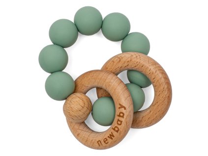 Kousátko s kuličkami silikonové New Baby zelená