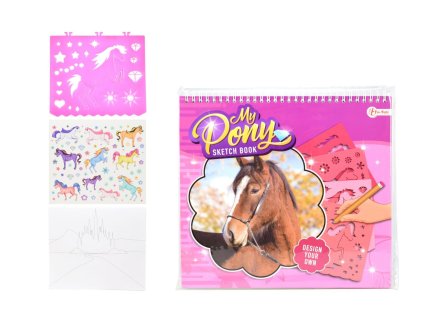 Kreativní blok s doplňky a šablonami "My Pony" 26cm Sketch Book