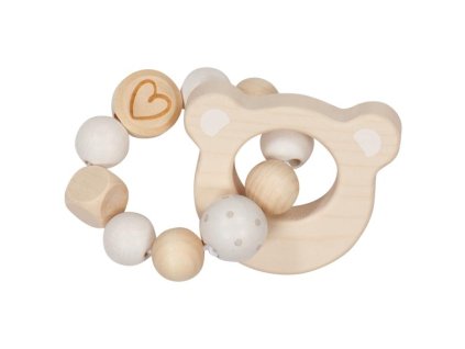 Goki Hmatový motorický kroužek Srdíčko s medvědí hlavou