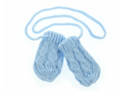Zimní pletené  kojenecké rukavičky se vzorem - sv. modré, Baby Nellys