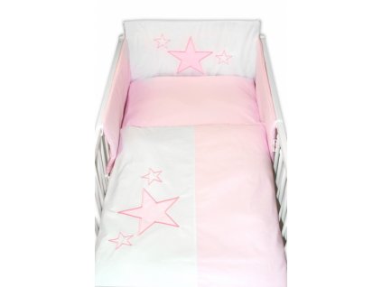Mantinel s povlečením Baby Stars  - růžový, 120x90 cm