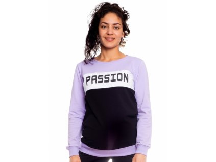 Be MaaMaa Těhotenská, kojící mikina Passion, lila-černá-bílá, vel. XS