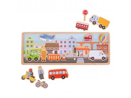 Bigjigs Toys Magnetické puzzle město