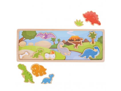 Bigjigs Toys magnetické puzzle dinosauři