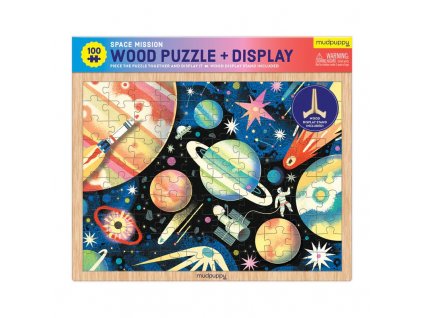 Mudpuppy Dřevěné puzzle Vesmírná mise 100 dílků