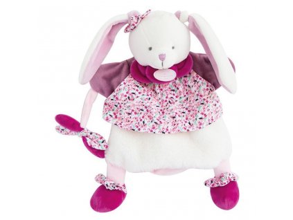 Doudou Plyšový maňásek zajíček růžový 28 cm