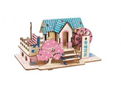 Woodcraft Dřevěné 3D puzzle Jarní dům