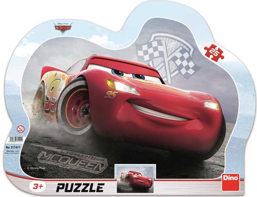 DINO Puzzle obrysové deskové 25 dílků Blesk McQueen Auta 3 (Cars) 30x23cm