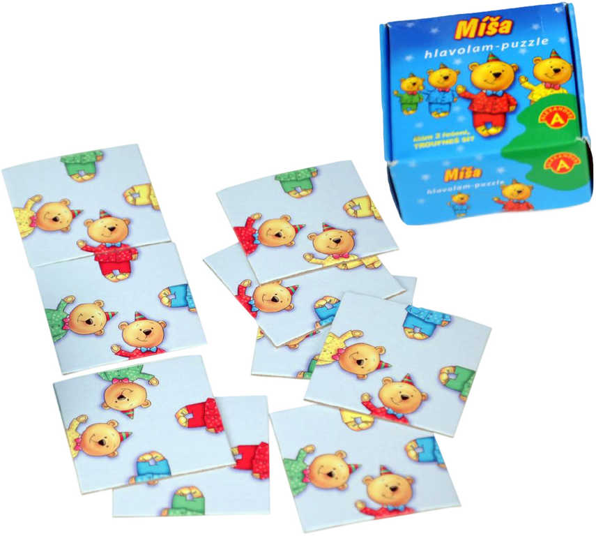 Hra Puzzle hlavolam Míša set 9 kartiček v krabičce